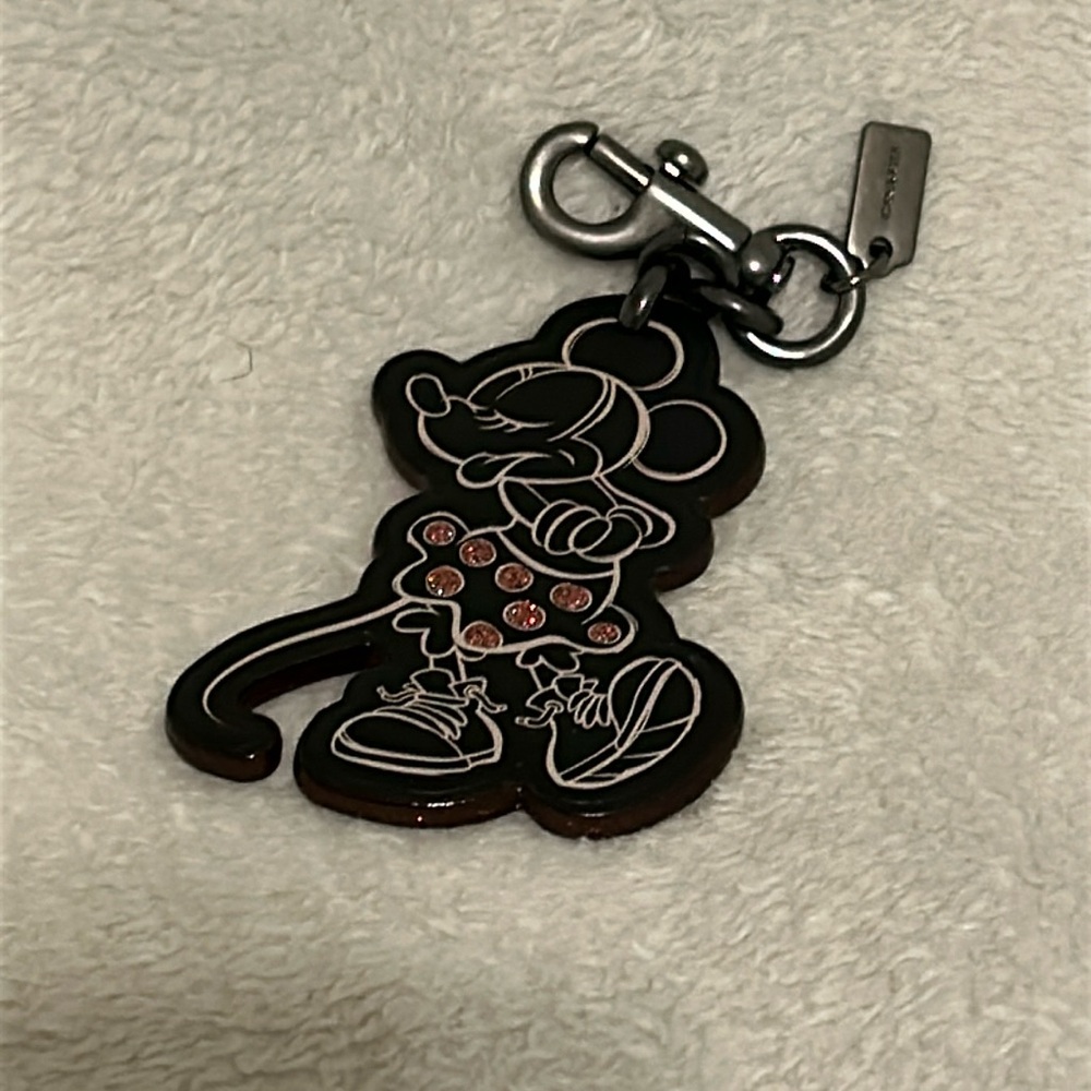 Coach Black and Silver Mickey Bag Charm